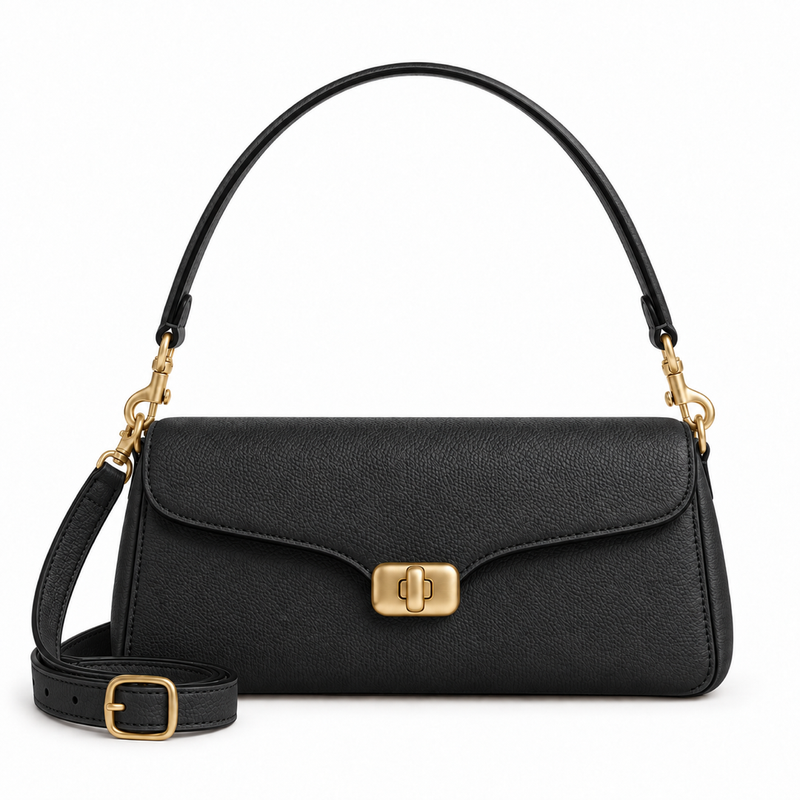 Aveline Shoulder Bag – Black — front view
