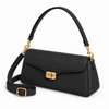 Aveline Shoulder Bag – Black — three-quarter view