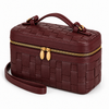 Tressa Woven Vanity Bag – Wine — three-quarter view