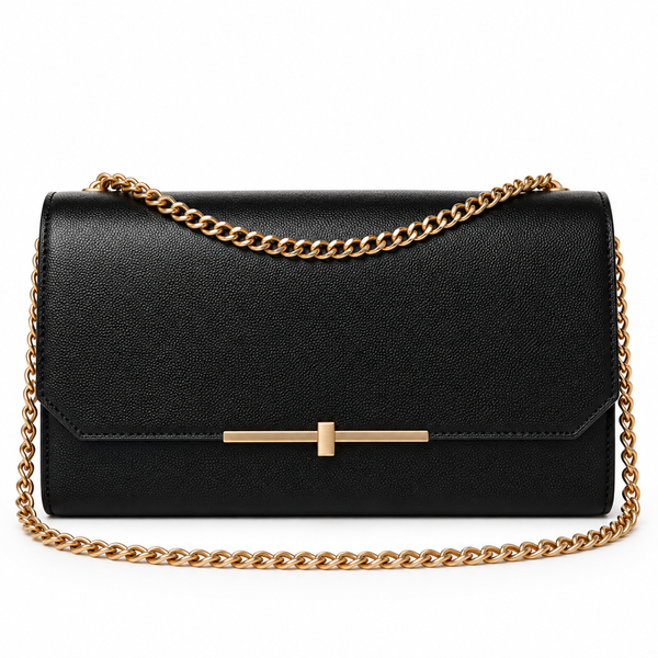 Soline Chain Bag – Black — front view