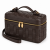 Tressa Woven Vanity Bag – Espresso — three-quarter view